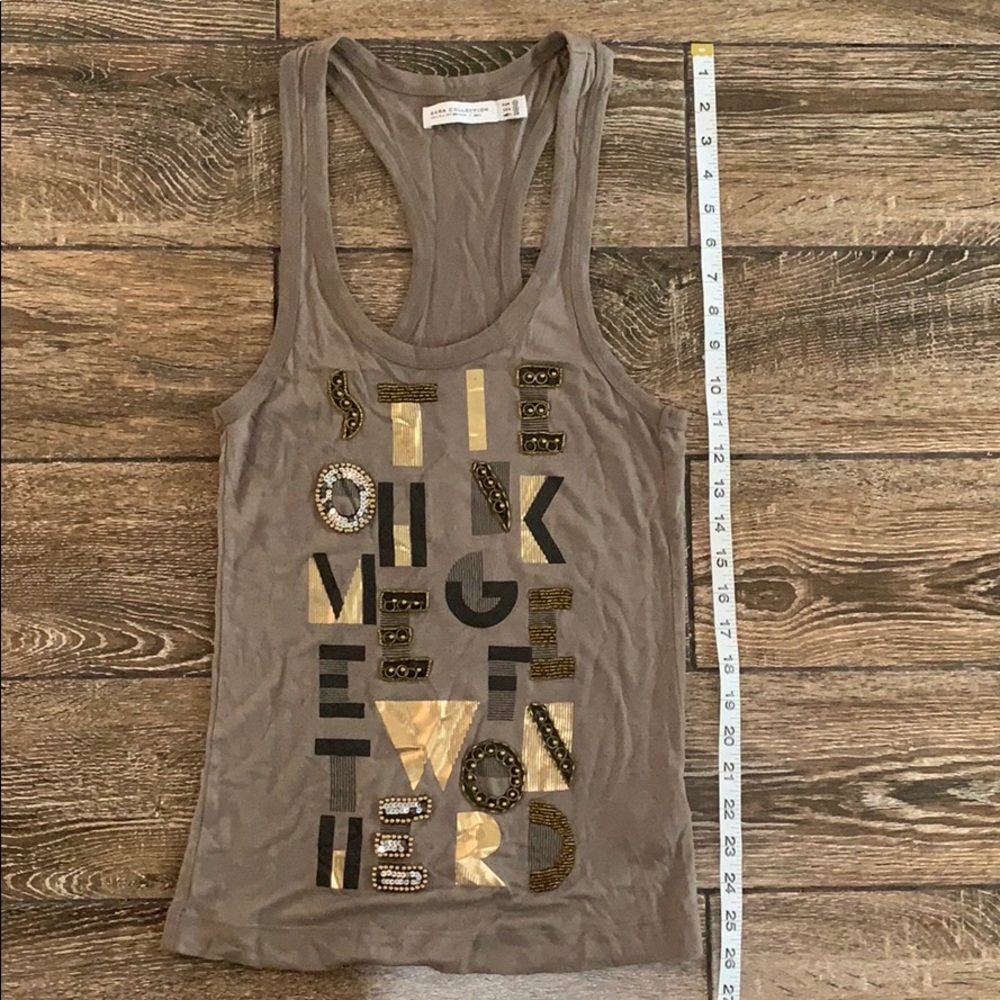 Zara Collection Embellished Racerback Tank Top - Picture 1 of 5